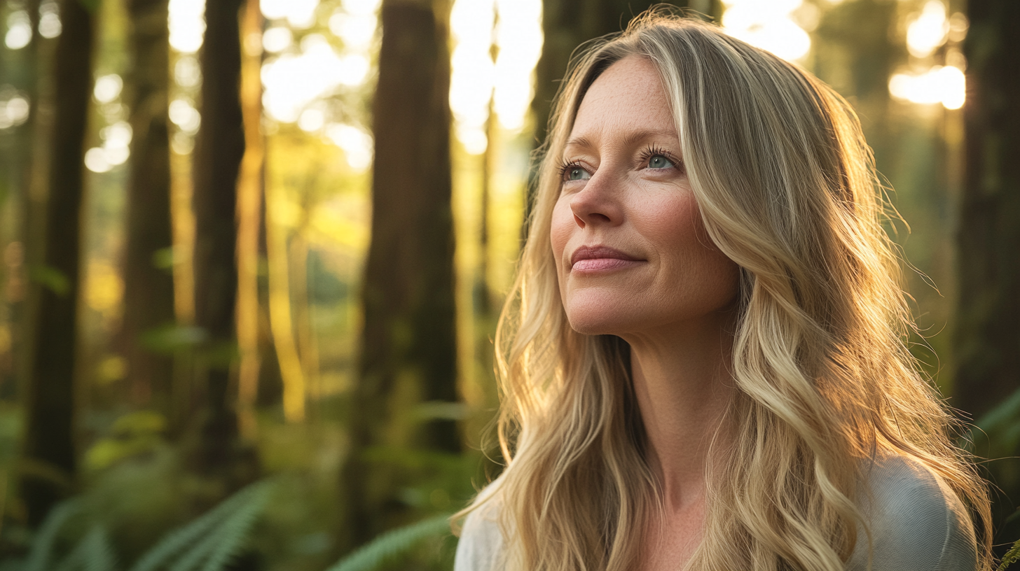 Mt. Baker Medical patient on a sunlit Pacific Northwest forest trail